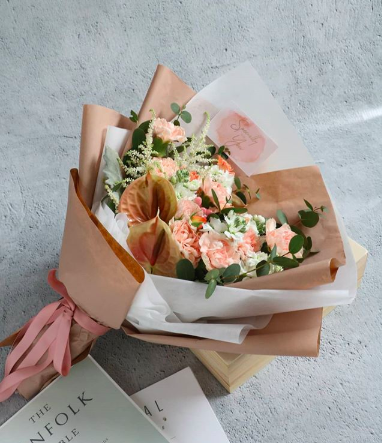 A Unique Sweet Blush and Peach Bouquet