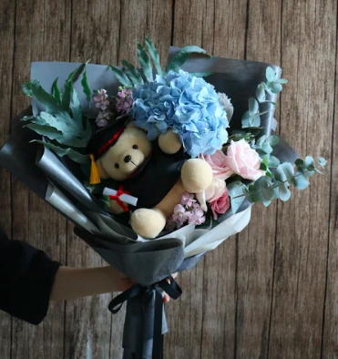 Graduation Bouquet with Bear 