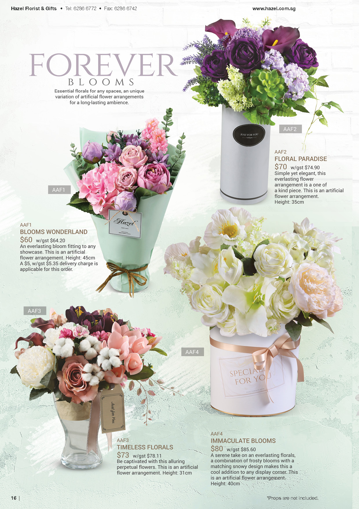 Catalogues Hazel Florist & Gifts Pte Ltd