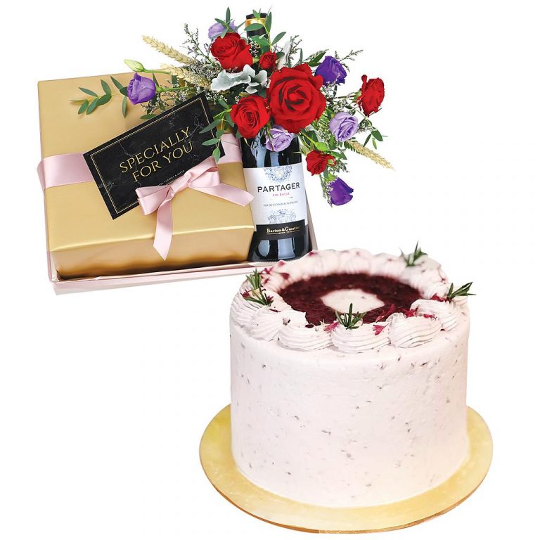 GAR55B - Honey Peach 6-inchVanilla Raspberry Cake